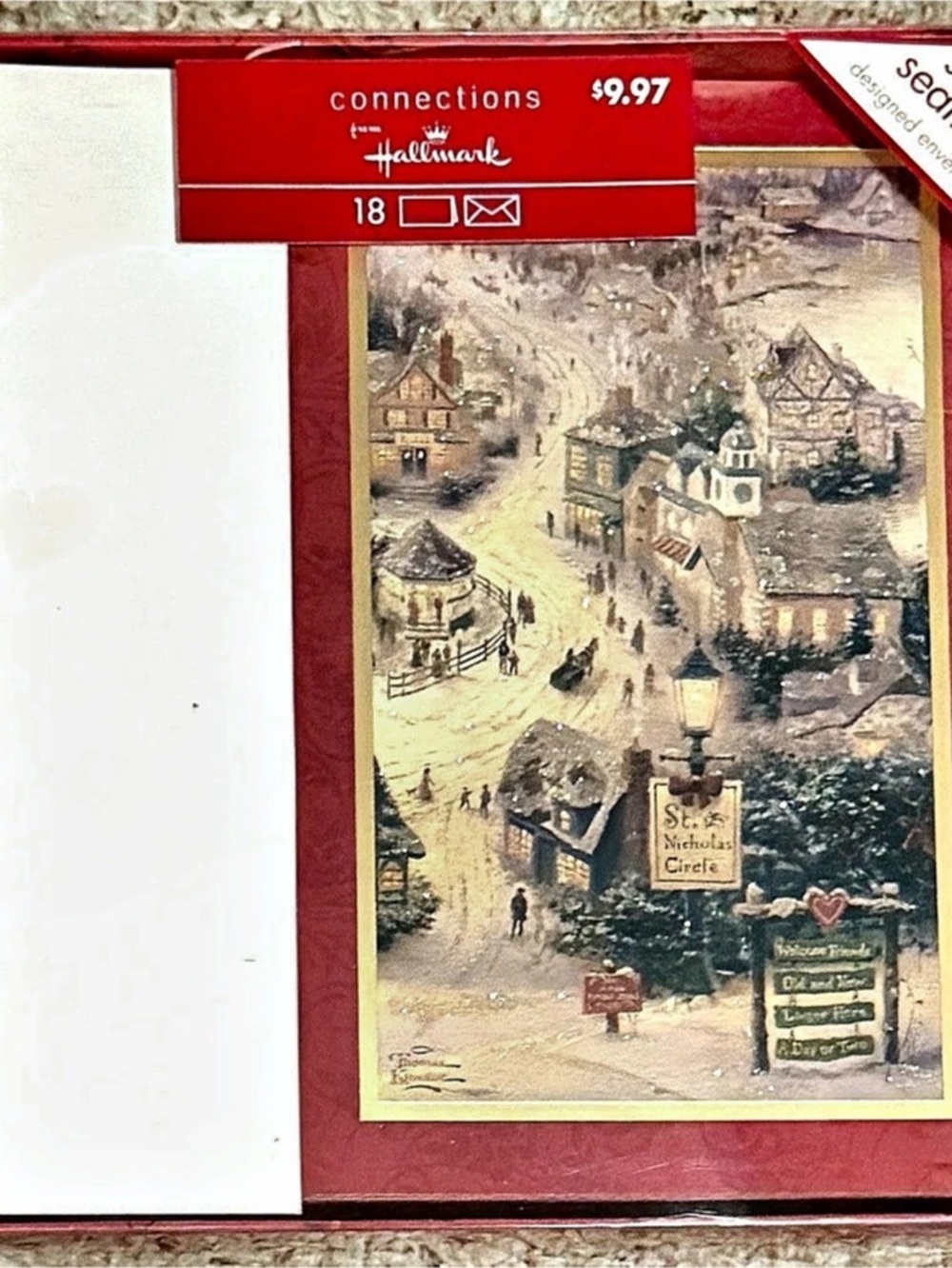 Hallmark Thomas Kinkade St. Nicholas Circle Christmas Cards 16 Envelopes Set